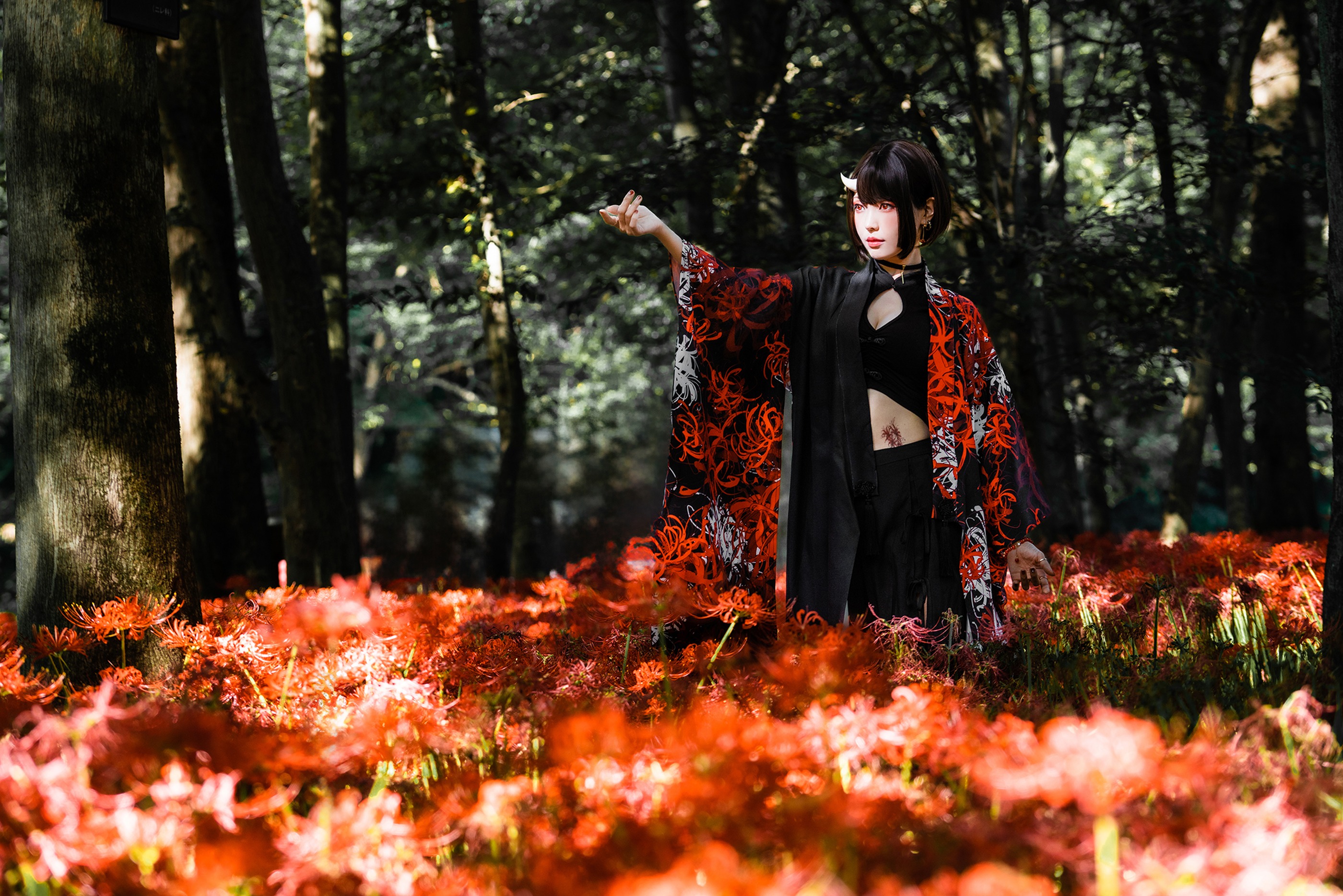 图片[1]-ElyEE子 – NO.155 C-Red Higanbana 殷紅彼岸 [36P]-XikXak